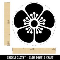 Single Cherry Blossom Flower Self-Inking Rubber Stamp Ink Stamper for Stamping Crafting Planners