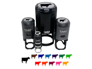 Solid Cow Farm Animal Self-Inking Rubber Stamp Ink Stamper for Stamping Crafting Planners