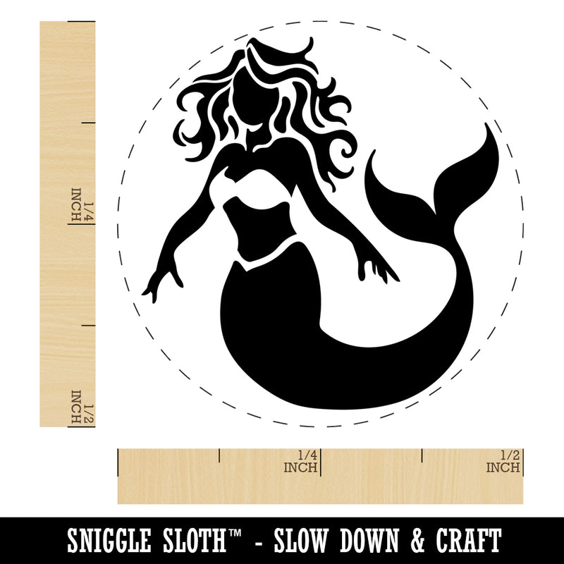 Beautiful Mythological Mermaid Self-Inking Rubber Stamp Ink Stamper for Stamping Crafting Planners