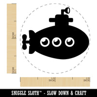 Cartoon Submarine Boat Aquatic Underwater Vehicle with Periscope and Propeller Self-Inking Rubber Stamp Ink Stamper for Stamping Crafting Planners