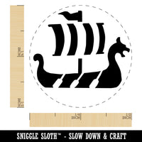 Viking Dragon Headed Longboat Ship with Sails Self-Inking Rubber Stamp Ink Stamper for Stamping Crafting Planners