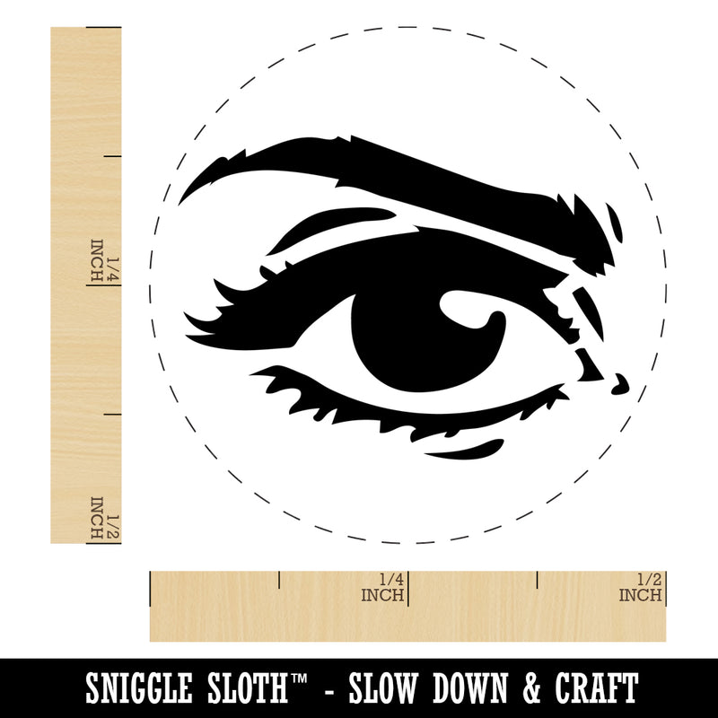 Woman's Left Eye with Eyebrow Mascara and Eye Shadow Self-Inking Rubber Stamp Ink Stamper for Stamping Crafting Planners