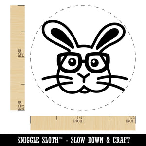Bunny Rabbit Wearing Glasses Easter Self-Inking Rubber Stamp for Stamping Crafting Planners
