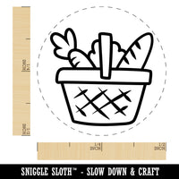 Grocery Basket Bread Carrot Self-Inking Rubber Stamp for Stamping Crafting Planners