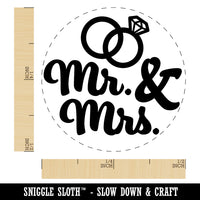 Mr. and Mrs. Wedding Rings Self-Inking Rubber Stamp for Stamping Crafting Planners