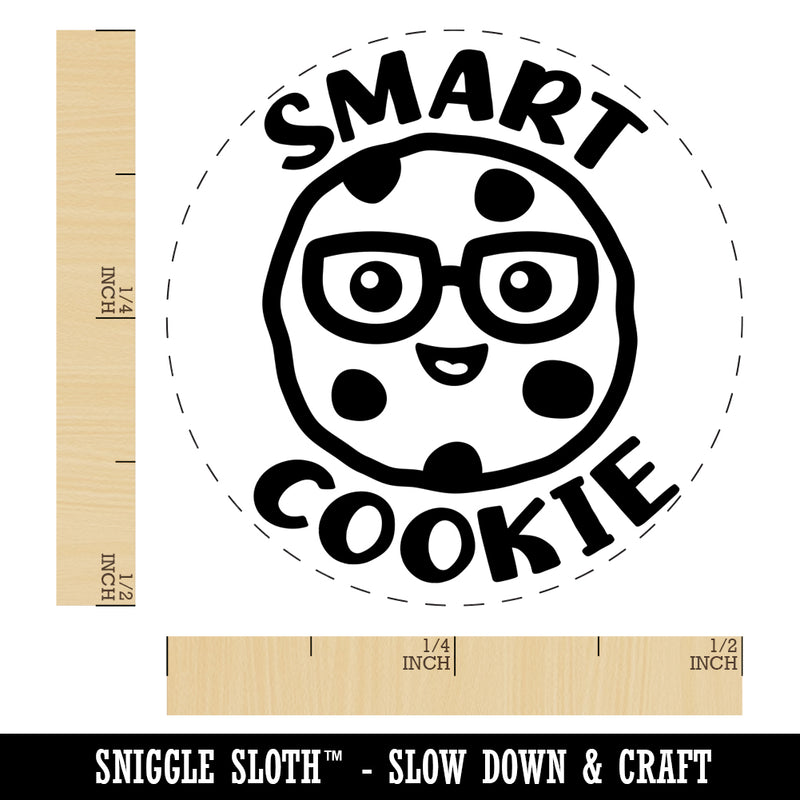 Smart Cookie with Glasses Teacher Self-Inking Rubber Stamp for Stamping Crafting Planners