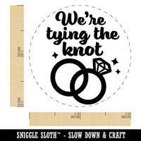 We're Tying the Knot Wedding Rings Self-Inking Rubber Stamp for Stamping Crafting Planners