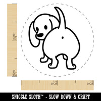 Dachshund from Behind Butt Wiener Dog Self-Inking Rubber Stamp for Stamping Crafting Planners