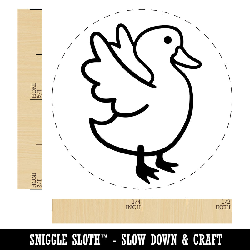 Delightful Duck Flapping Wings Self-Inking Rubber Stamp for Stamping Crafting Planners