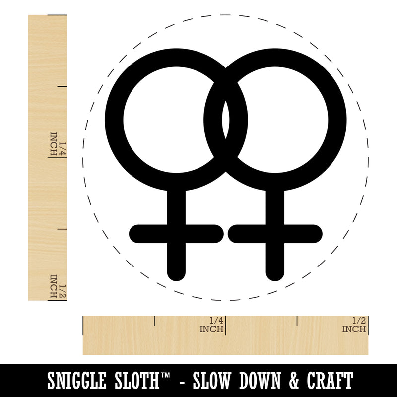 Doubled Female Sign Lesbian Gender Symbol Self-Inking Rubber Stamp for Stamping Crafting Planners