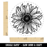 Fancy Blooming Sunflower Flower Self-Inking Rubber Stamp for Stamping Crafting Planners