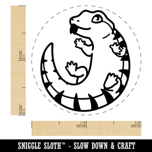 Fat Cute Blue Tongued Skink Lizard Reptile Self-Inking Rubber Stamp for Stamping Crafting Planners
