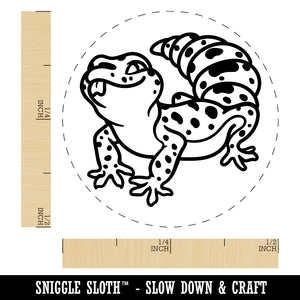 Fat Cute Leopard Gecko Lizard Reptile Self-Inking Rubber Stamp for Stamping Crafting Planners