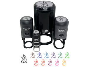 Frenchie Sitting Tilting Head French Bulldog Dog Self-Inking Rubber Stamp for Stamping Crafting Planners