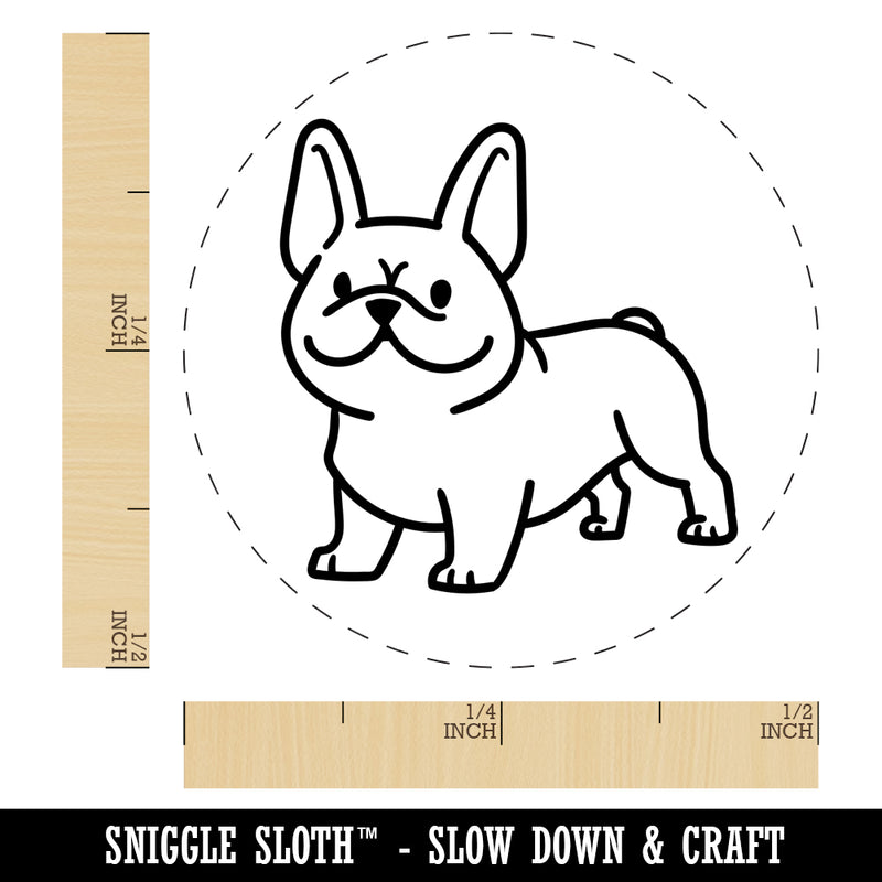 Frenchie Standing French Bulldog Dog Self-Inking Rubber Stamp for Stamping Crafting Planners