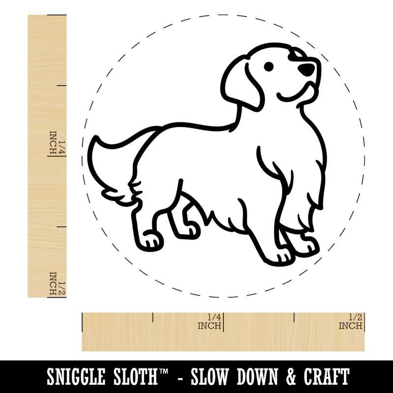 Golden Retriever Standing Dog Self-Inking Rubber Stamp for Stamping Crafting Planners