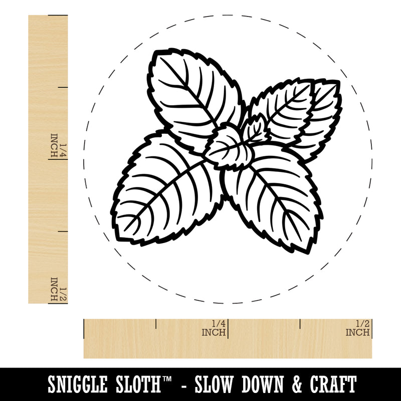 Mint Herb Plant Self-Inking Rubber Stamp for Stamping Crafting Planners
