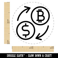 Money Exchange Bitcoin to USD Dollar Self-Inking Rubber Stamp for Stamping Crafting Planners