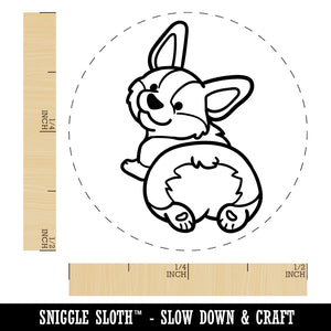 Pembroke Welsh Corgi from Behind Butt Dog Self-Inking Rubber Stamp for Stamping Crafting Planners