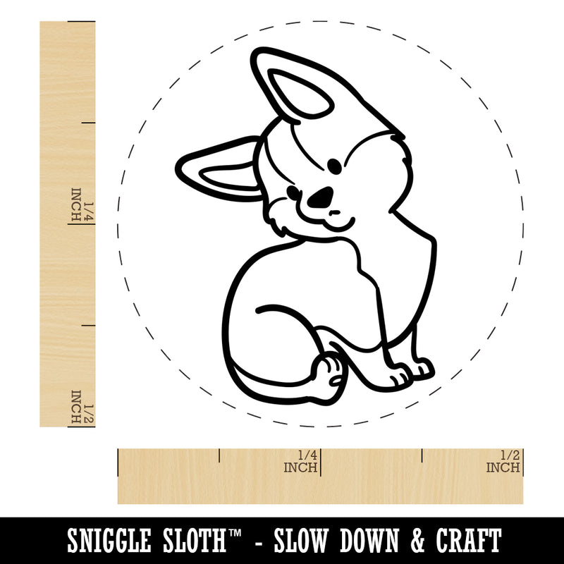 Pembroke Welsh Corgi Sitting Dog Self-Inking Rubber Stamp for Stamping Crafting Planners