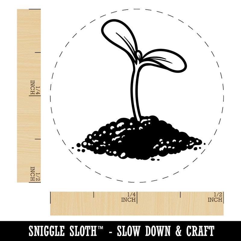 Seed Sprouting from Dirt Self-Inking Rubber Stamp for Stamping Crafting Planners