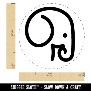 Simple Elephant Head Self-Inking Rubber Stamp for Stamping Crafting Planners