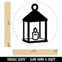 Vintage Lantern Candle with Flame Self-Inking Rubber Stamp for Stamping Crafting Planners