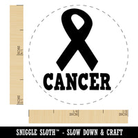 Cancer with Awareness Ribbon Self-Inking Rubber Stamp for Stamping Crafting Planners