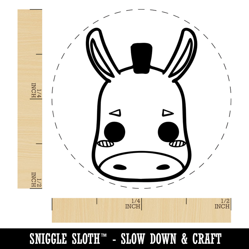 Charming Kawaii Chibi Donkey Mule Face Blushing Cheeks Farm Self-Inking Rubber Stamp for Stamping Crafting Planners