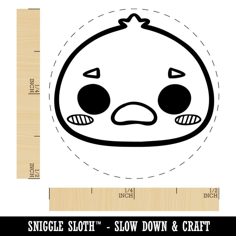 Charming Kawaii Chibi Duck Goose Face Blushing Cheeks Farm Eggs Self-Inking Rubber Stamp for Stamping Crafting Planners
