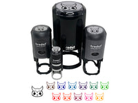 Charming Kawaii Chibi Owl Face Blushing Cheeks Great Horned Self-Inking Rubber Stamp for Stamping Crafting Planners