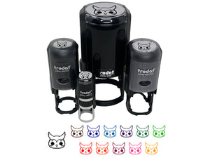 Charming Kawaii Chibi Owl Face Blushing Cheeks Great Horned Self-Inking Rubber Stamp for Stamping Crafting Planners