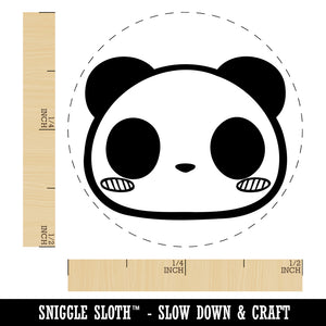 Charming Kawaii Chibi Panda Bear Face Blushing Cheeks Self-Inking Rubber Stamp for Stamping Crafting Planners