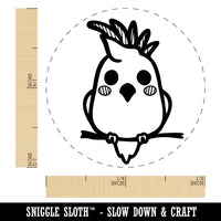 Precious Kawaii Chibi Sulphur-Crested Cockatoo Self-Inking Rubber Stamp for Stamping Crafting Planners