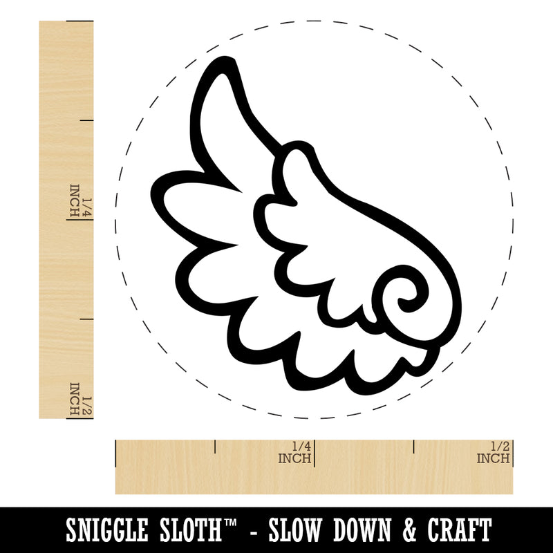 Adorable Angelic Feathered Left Wing Self-Inking Rubber Stamp for Stamping Crafting Planners