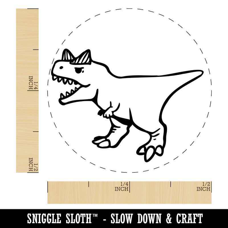 Aggressive Carnotaurus Horned Cretaceous Dinosaur Self-Inking Rubber Stamp for Stamping Crafting Planners