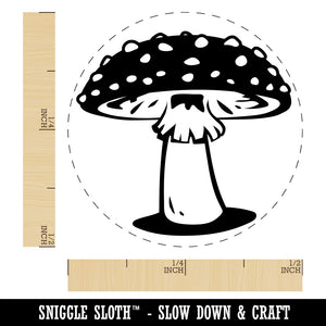 Amanita Muscaria Fly Agaric Poisonous Mushroom Whimsical Toadstool Self-Inking Rubber Stamp for Stamping Crafting Planners