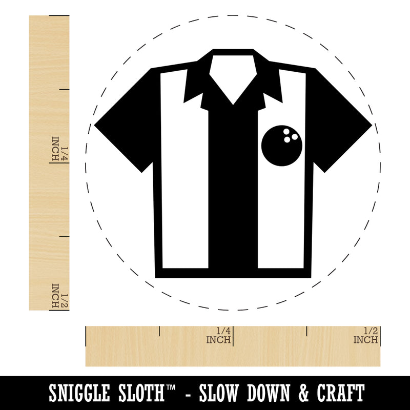 Bowling Shirt Striped Retro Style Self-Inking Rubber Stamp for Stamping Crafting Planners