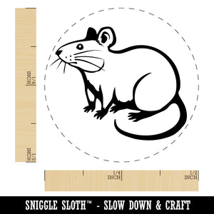 Curious Rat Rodent Self-Inking Rubber Stamp for Stamping Crafting Planners