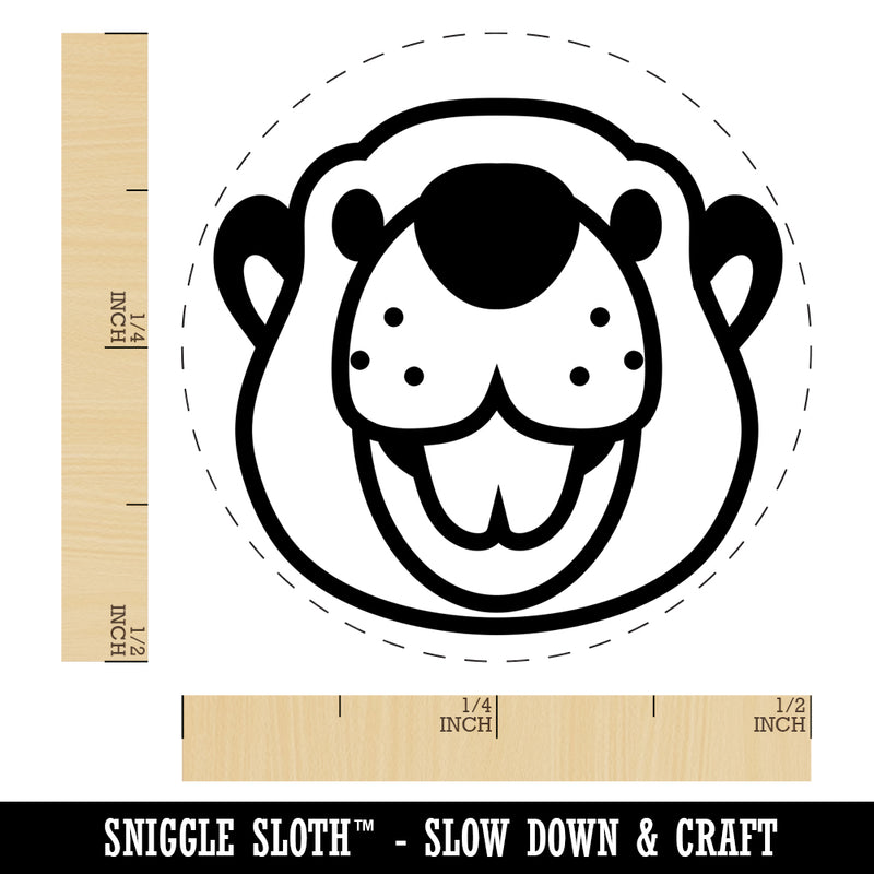 Cute Toothy Beaver Head Self-Inking Rubber Stamp for Stamping Crafting Planners