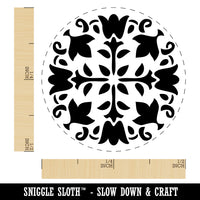 Decorative Floral Arabesque Pattern with Flowers and Leaves Self-Inking Rubber Stamp for Stamping Crafting Planners