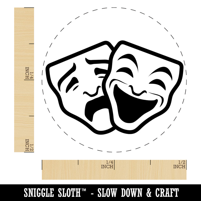 Drama Tragedy Comedy Masks Theater Self-Inking Rubber Stamp for Stamping Crafting Planners