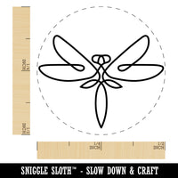 Elegant Abstract Dragonfly Line Art Self-Inking Rubber Stamp for Stamping Crafting Planners