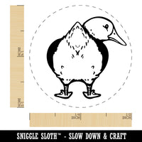 Fluffy Duck Butt Looking Behind Self-Inking Rubber Stamp for Stamping Crafting Planners