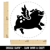 Flying Pig with Wings Self-Inking Rubber Stamp for Stamping Crafting Planners