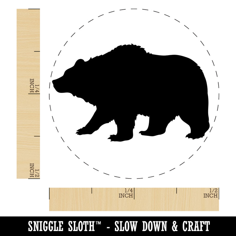 Fuzzy Grizzly Bear Silhouette Self-Inking Rubber Stamp for Stamping Crafting Planners