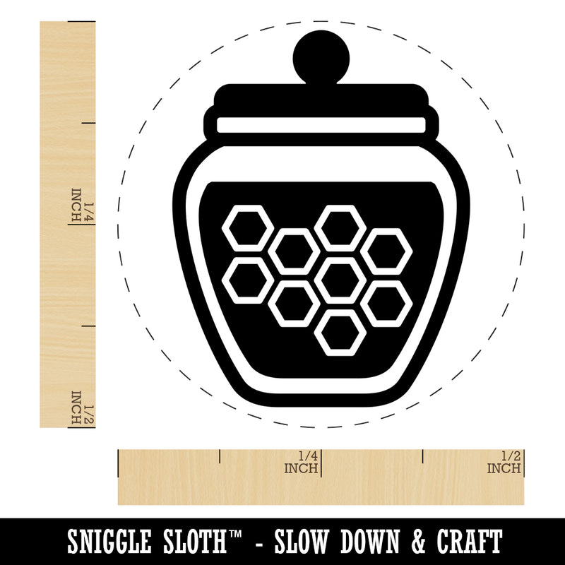 Honey Jar with Honeycomb Self-Inking Rubber Stamp for Stamping Crafting Planners