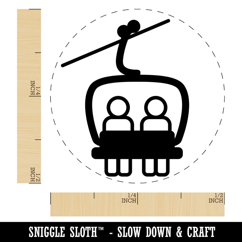 Snowboard Ski Lift Resort Chairlift Self-Inking Rubber Stamp for Stamping Crafting Planners