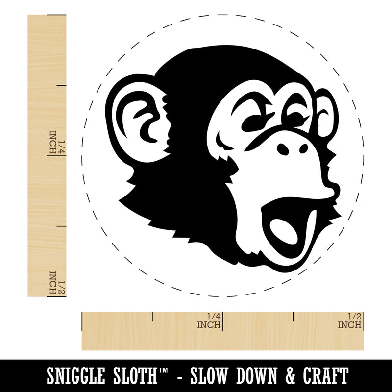 Surprised Chimpanzee Ape Head Monkey Self-Inking Rubber Stamp for Stamping Crafting Planners