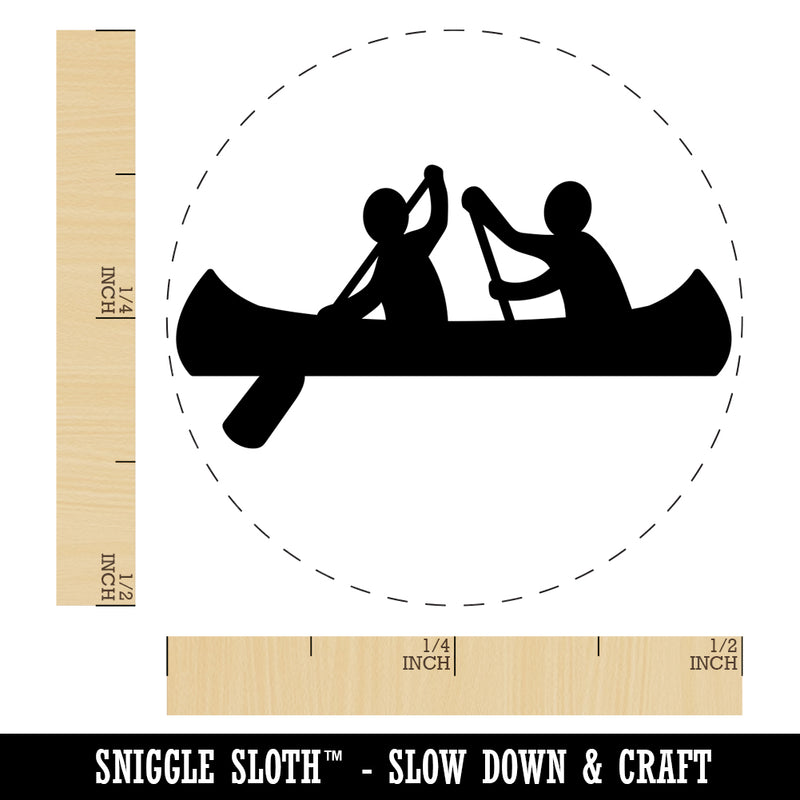 Two Person Canoe Team Water Boat with Paddle Self-Inking Rubber Stamp for Stamping Crafting Planners